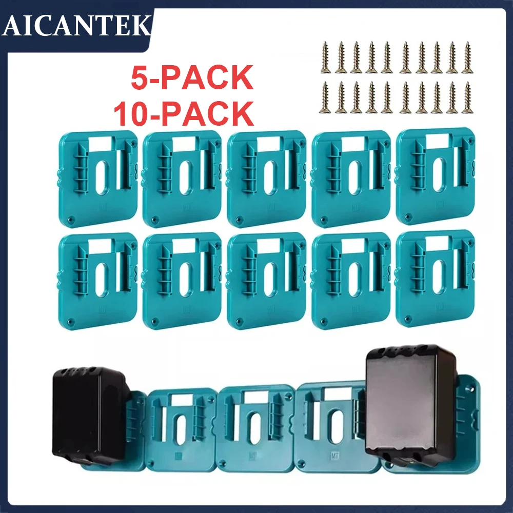 5 قطعة/10 قطعة حامل البطارية جدار جبل ل 18 فولت ماكيتا BL1860 BL1850 BL1840 BL1830 ، قوس البطارية لتخزين البطارية (بدون بطارية)