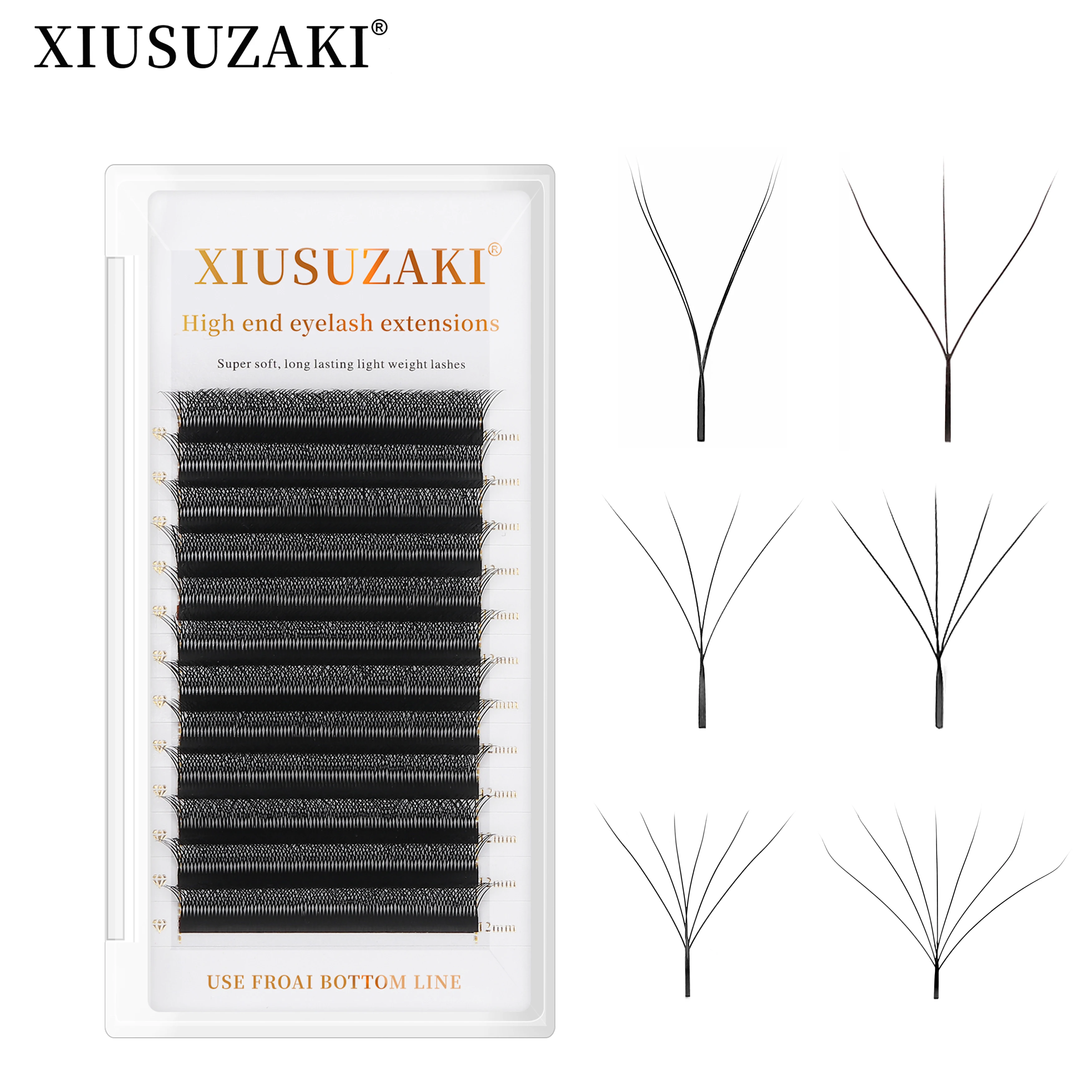XIUSUZAKI W على شكل بلوم 2D 3D 4D 5D 6D 7D 8D التلقائي المزهرة مسبقة الصنع المشجعين الرموش ملحقات الطبيعية yy الرموش الفردية