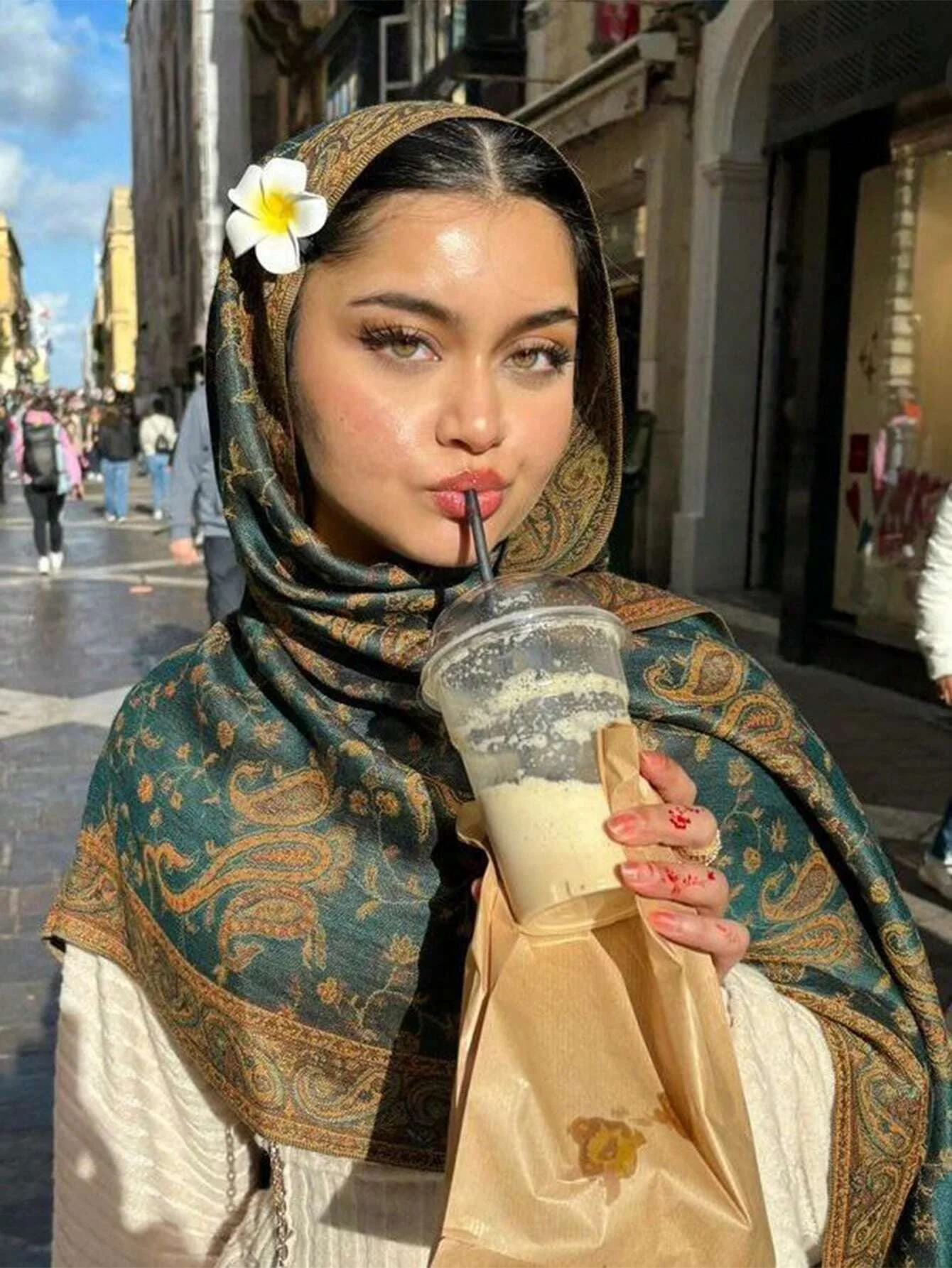 بوهيميا الباشمينا الحجاب وشاح طويل مسلم شال كشمير أنثى فولارد لينة عمامة أشرطة رأس للنساء عقال العلامة التجارية الفاخرة