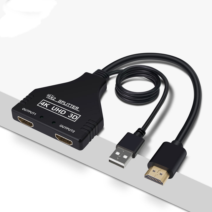 موزع HDMI منفذين مع طاقة USB