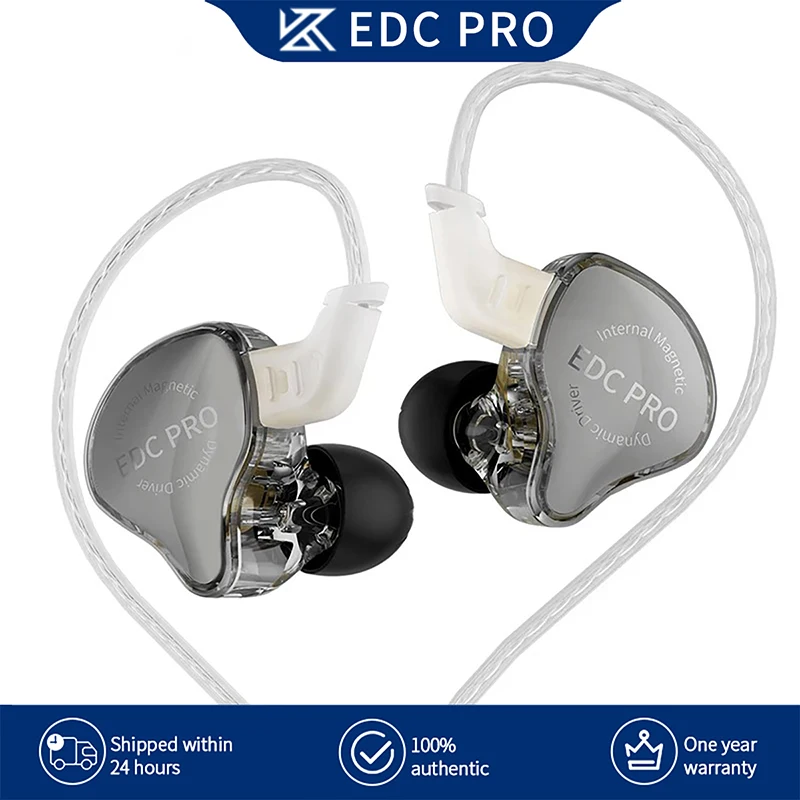 جديد KZ EDC PRO أفضل سماعات أذن سلكية HIFI Bass شاشة ديناميكية ثلاثية الأبعاد سماعات أذن استريو إلغاء الضوضاء مع كابل صوت قابل للفصل