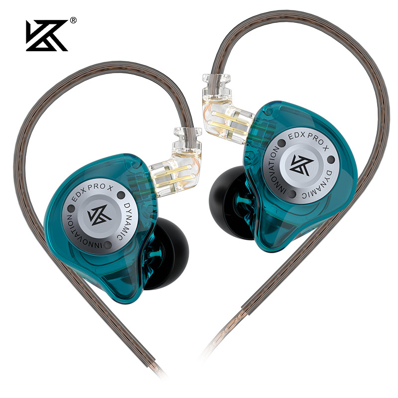 سماعات KZ EDX PRO X IEM محرك ديناميكي HiFi صوت جهير عميق سماعة أذن رياضية مزودة بخاصية إلغاء الضوضاء مع كابل قابل للفصل
