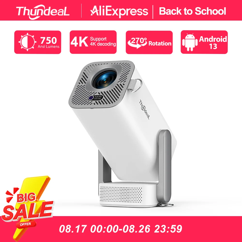 جهاز عرض ثونديلا عالي الدقة TD80 Pro بدقة 1080P و2K و4K، طراز TD80Pro وTD80W مع ترقية واي فاي وأندرويد، جهاز عرض صغير ثلاثي الأبعاد بتقنية LED للمسرح المنزلي