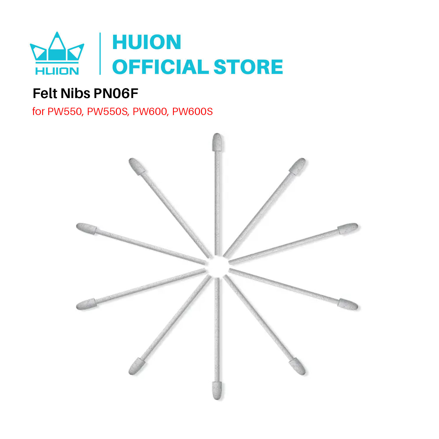 استبدال المناقير HUION-fent ، حزمة من 10 ، PW550 ، PW550S ، PW600 ، PW600S ، PN06F