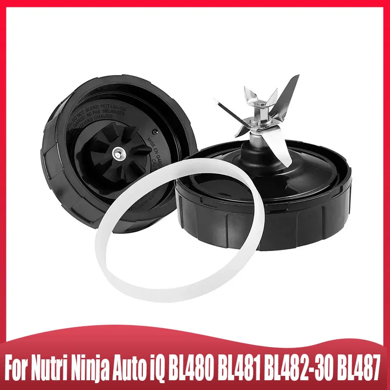 ل Nutri Ninja Auto iQ BL480 BL481 BL482-30 BL487 خلاط عصارة 7 زعانف مستخرج شفرة سفلية، مع ختم مطاط السيليكون
