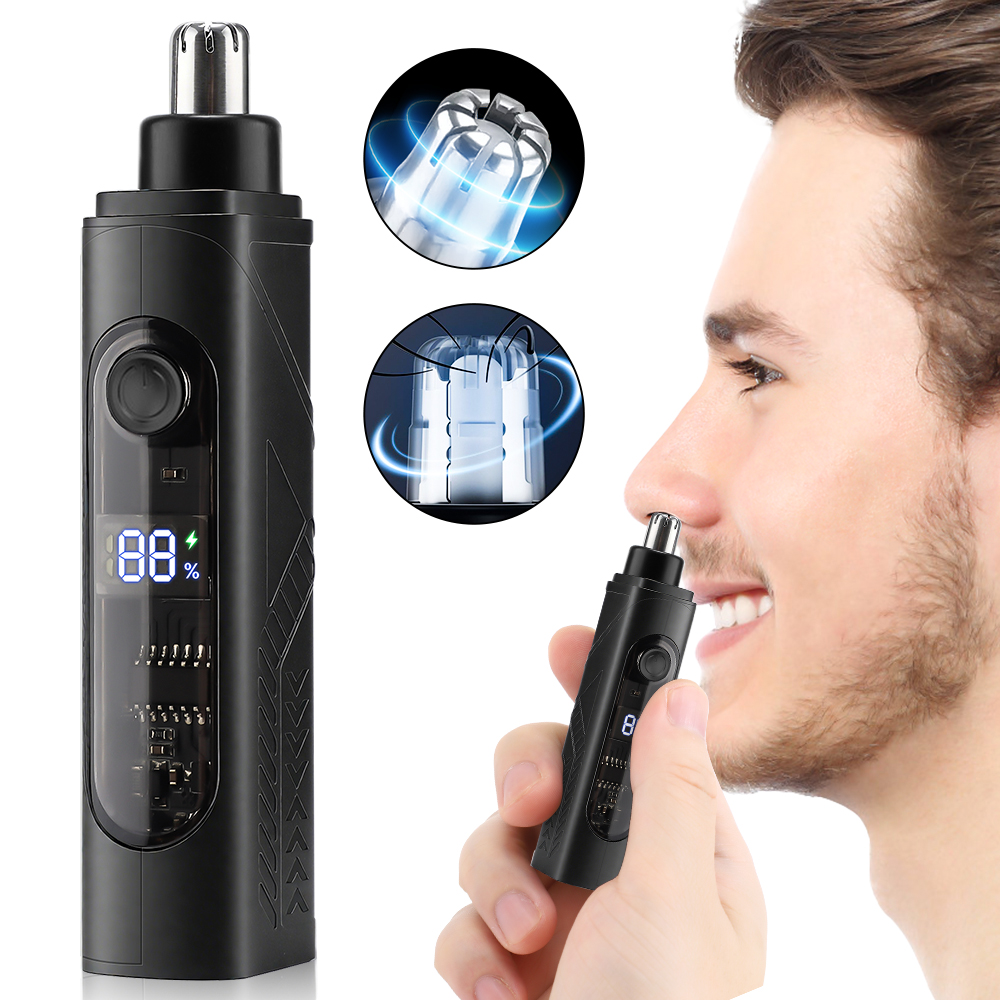 مقص شعر الأنف القابل لإعادة الشحن ومزيل شعر الوجه للرجال مقص شعر الأنف لتنظيف الأنف - أداة تجميل محمولة