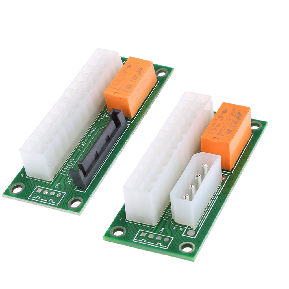 أحدث كابل مدخل طاقة مزدوجة ATX 24Pin إلى Molex 4Pin / SATA لمنصة BTC Miner Machine Add2PSU