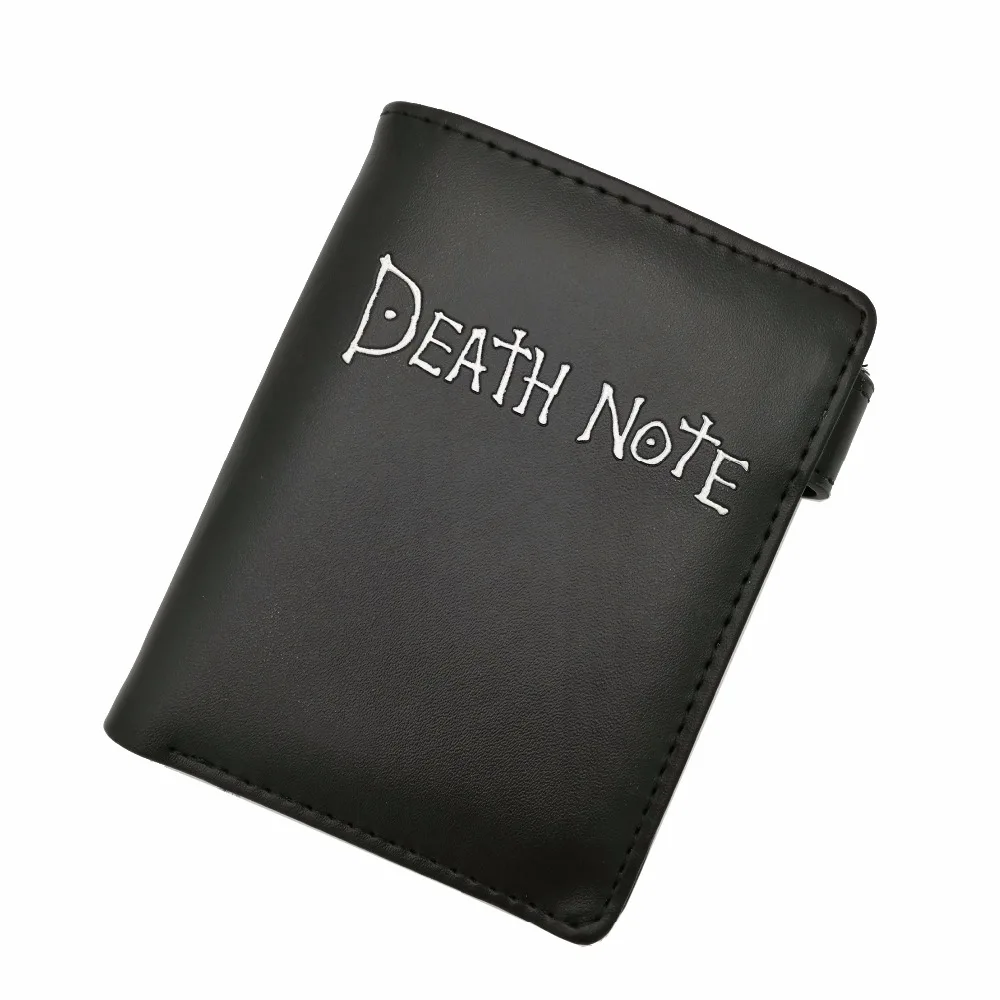 بطاقة محفظة قصيرة من جلد البولي يوريثان باللون الأسود من Death Note ومحفظة للعملات المعدنية هدية للأولاد والبنات