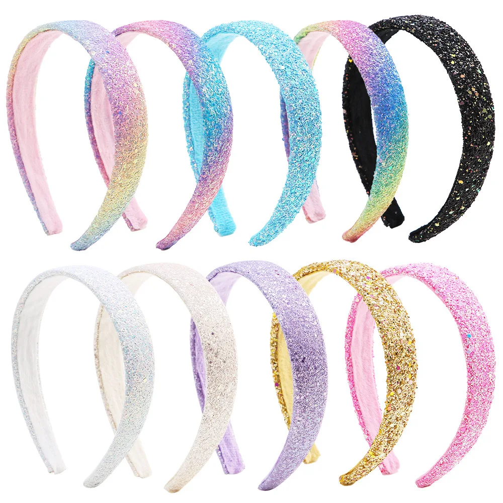 2.5 سنتيمتر بريق Headbands للفتيات الأميرة سباركلي واسعة عقال الاطفال لطيف اكسسوارات الأطفال سميكة البريق بلينغ هيرباند