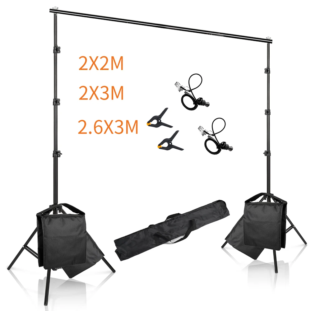 2X2M 2X3M 2.6X3M خلفية نظام دعم خلفيات للتصوير الفوتوغرافي حامل صور استوديو عدة Chromakey شاشة خضراء الإطار