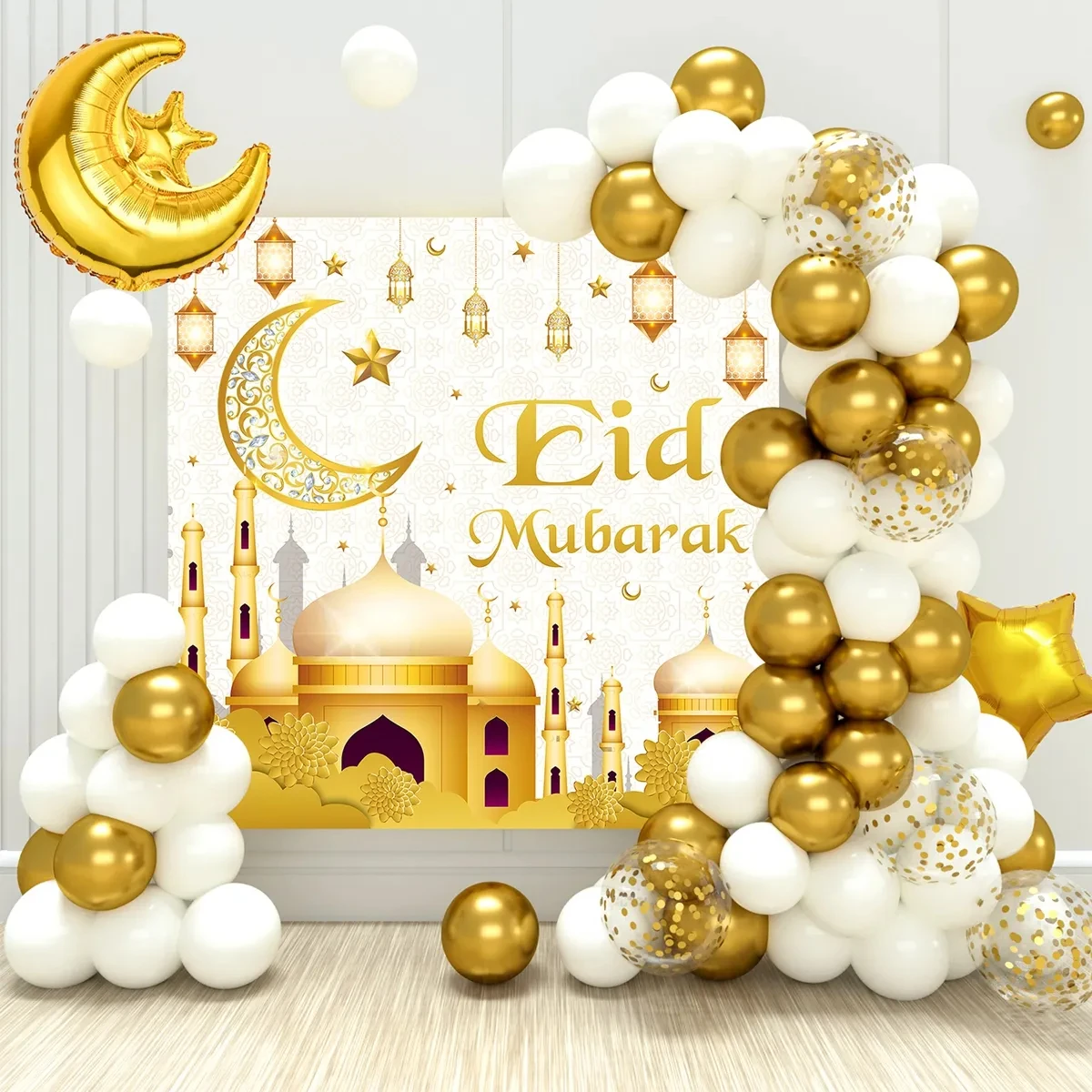 بالونات عيد مبارك خلفية رمضان كريم ديكور رمضان مبارك إسلامي مسلم عيد سعيد مهرجان لوازم الحفلات 2025