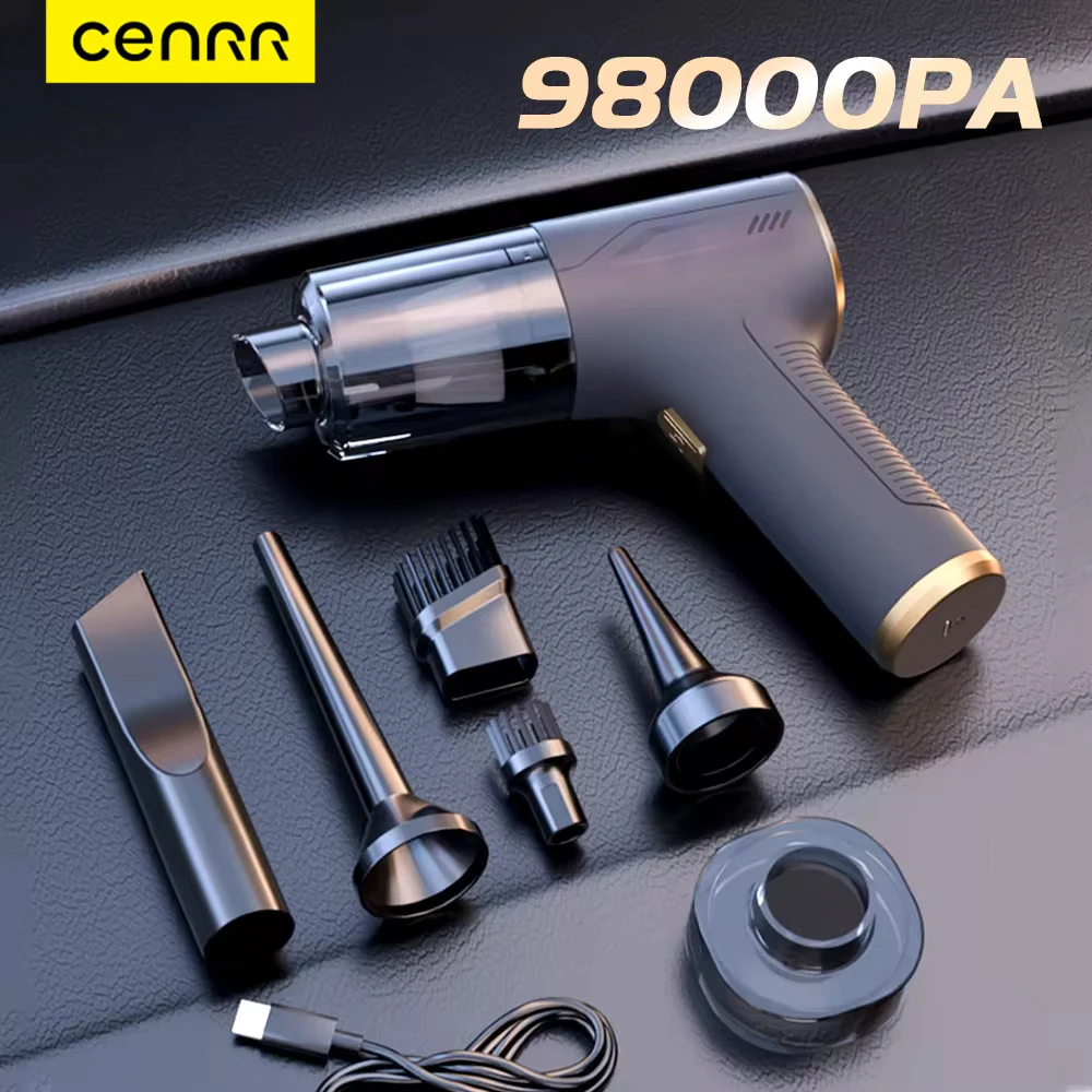 CENRR 98000PA مكنسة كهربائية للسيارة مكنسة كهربائية محمولة لاسلكية قوية شفط آلة تنظيف محمولة للأجهزة المنزلية