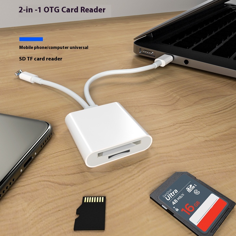 قارئ بطاقات الذاكرة SDTF لكاميرا الهاتف المحمول واللوحي عبر كابل موصل USB OTG من النوع سي