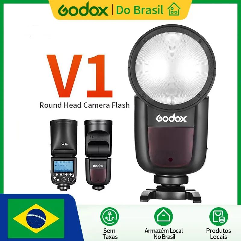 【من البرازيل】فلاش جودوكس V1 طراز V1C V1N V1S V1F V1O V1P TTL 1/8000 ثانية HSS مع بطارية ليثيوم للكاميرات كانون ونيكون وسوني