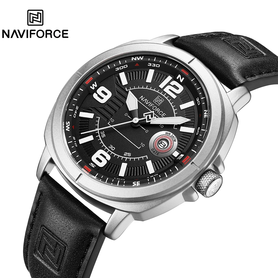 NAVIFORCE العلامة التجارية الرجال ساعة كوارتز عالية الجودة بولي Band الفرقة التقويم الذكور ساعة اليد عرض تاريخ السيارات مقاوم للماء الساعات Reloj Hombre