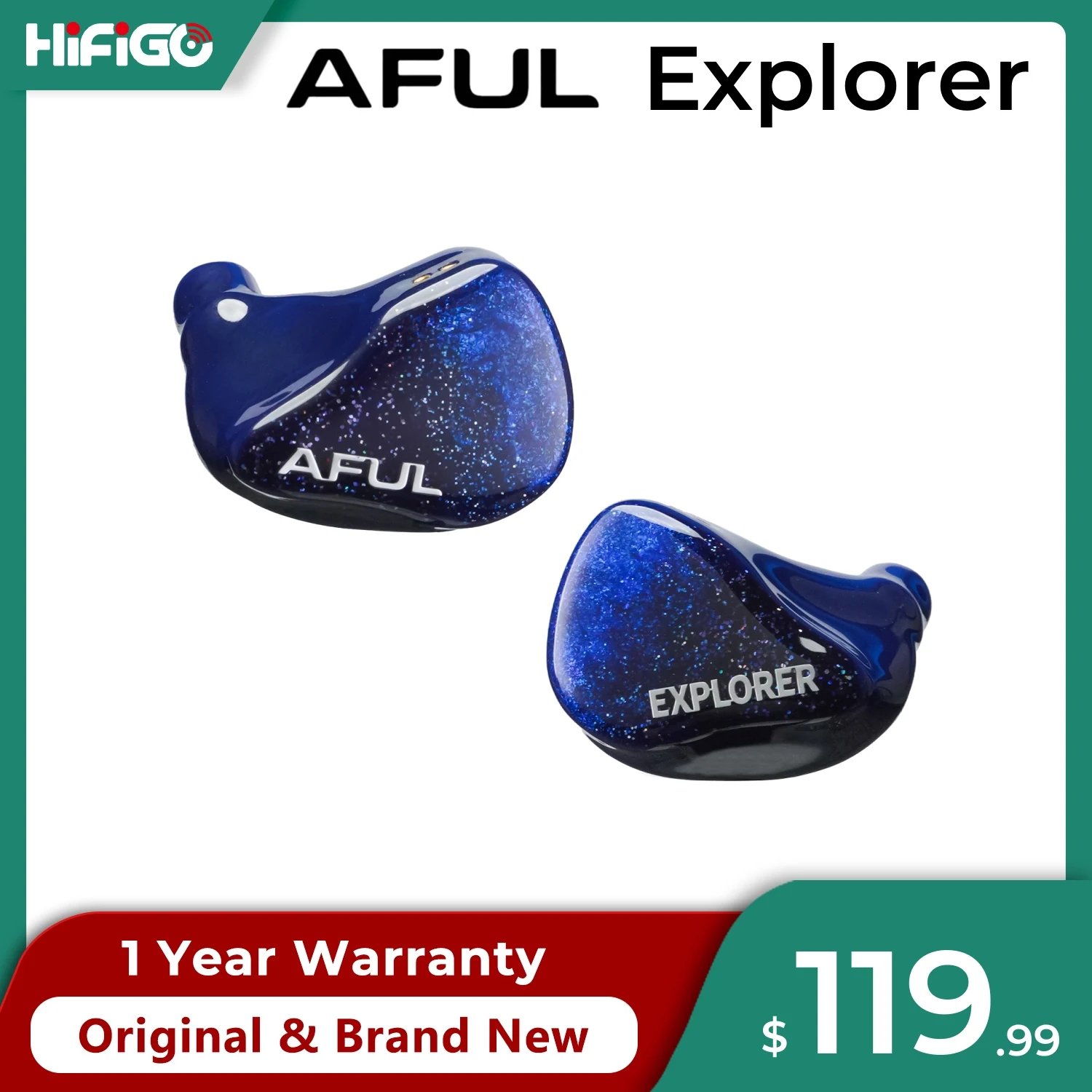 HiFiGo AFUL Explorer سماعات أذن هجينة سلكية 1DD + 2BA شاشات هجينة داخل الأذن ثلاثية الأبعاد مطبوعة أنبوب صوتي RLC قسم سماعات أذن HiFi