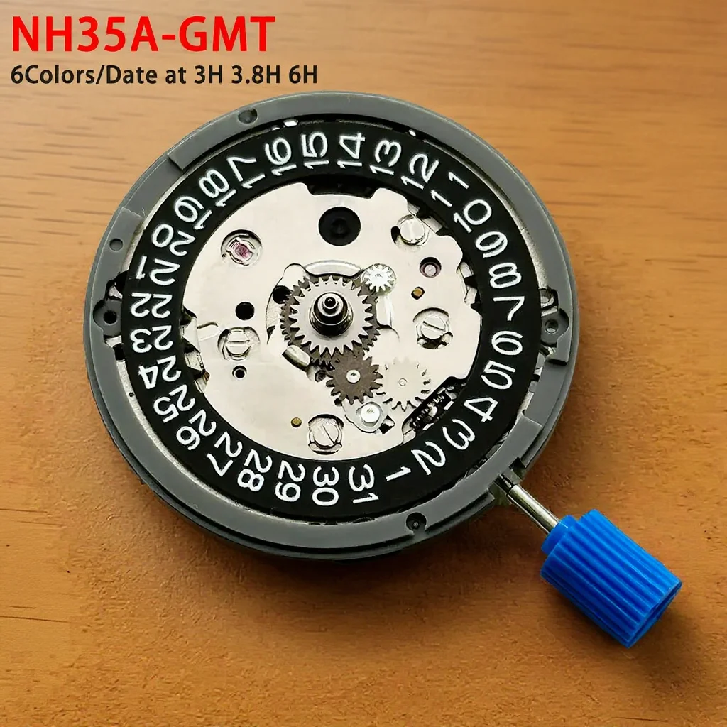 اليابان حقيقية NH35 الحركة الميكانيكية التلقائية عالية الدقة 24 جواهر وزارة الدفاع ساعة استبدال NH35A تاريخ في 3H 3.8H 6H