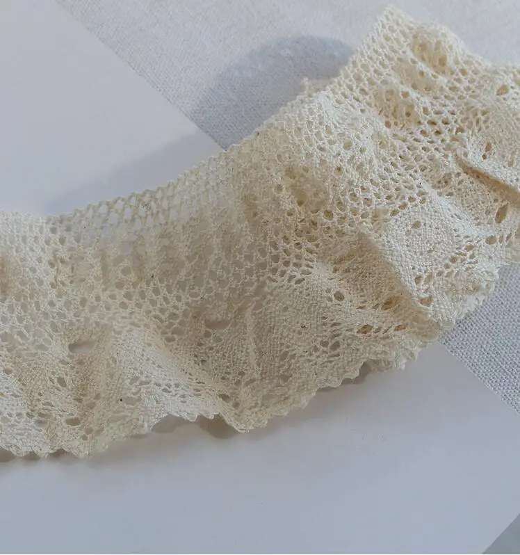 2 ياردة فستان الملابس الخياطة القطن الدانتيل تقليم اليدوية DIY بها بنفسك الدانتيل المواد القطن المطرزة الزهور الدانتيل جبر الشريط