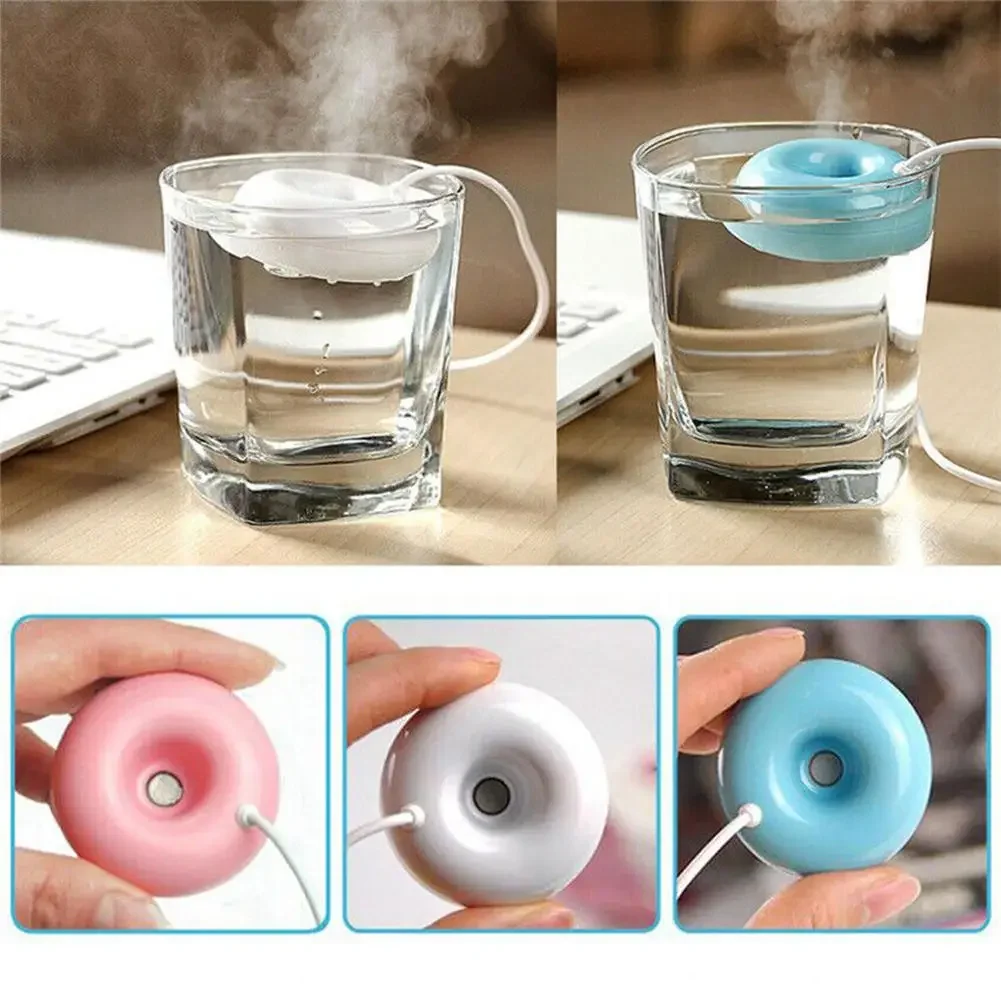 دونات صغيرة الأيونات السالبة المرطب USB لتنقية الهواء المنزلية المستديرة للمنزل مكتب سطح المكتب دونات البخار الناشر بخاخ صغير