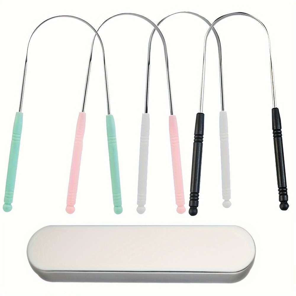 1 قطع من Tongue Scraper مصنوع من الفولاذ المقاوم للصدأ منظف لسان فرشاة أسنان لسان أداة صحية فموية عالية الجودة
