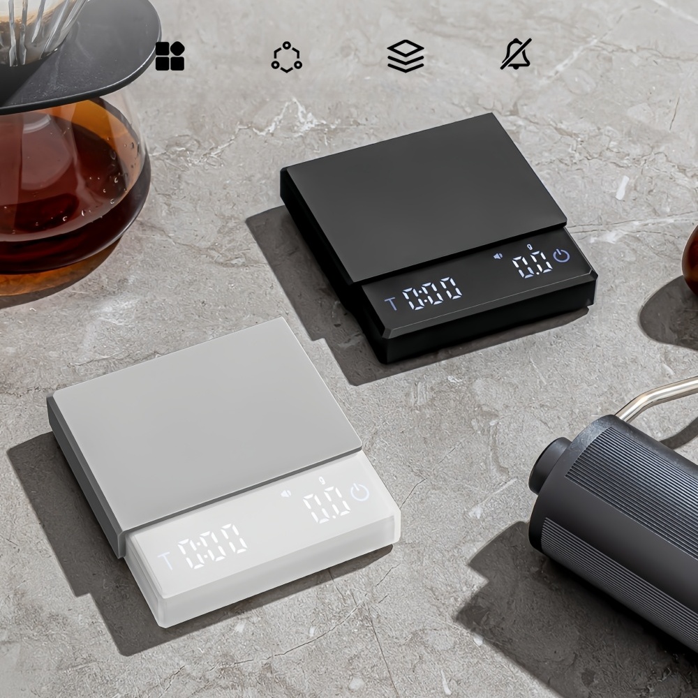 مقياس القهوة الإلكتروني الصغير الذكي مسحوق نسبة المياه USB بطانة حماية من السيليكون جودة عالية الدقة أدوات المطبخ المهنية القهوة