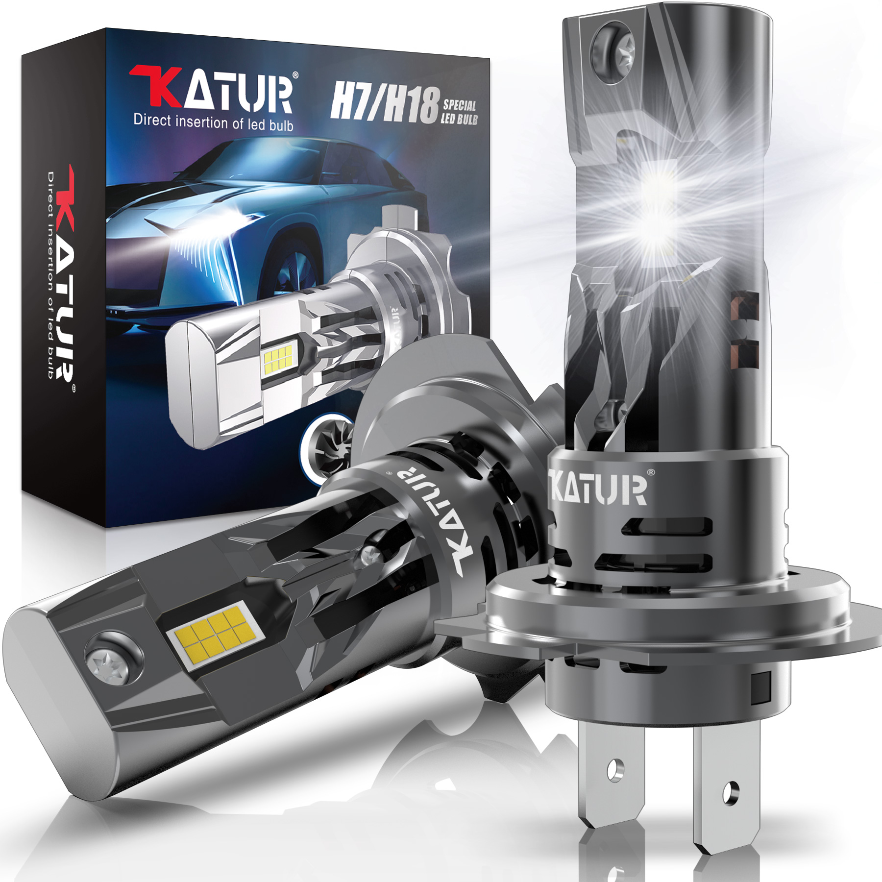 كатуور 2x كانبوس H7 لمبة LED 22000LM 120W بدون أخطاء 1:1 حجم مصغر مصباح رأس لاسلكي فائق السطوع 6500K أبيض H7 مصباح أمامي