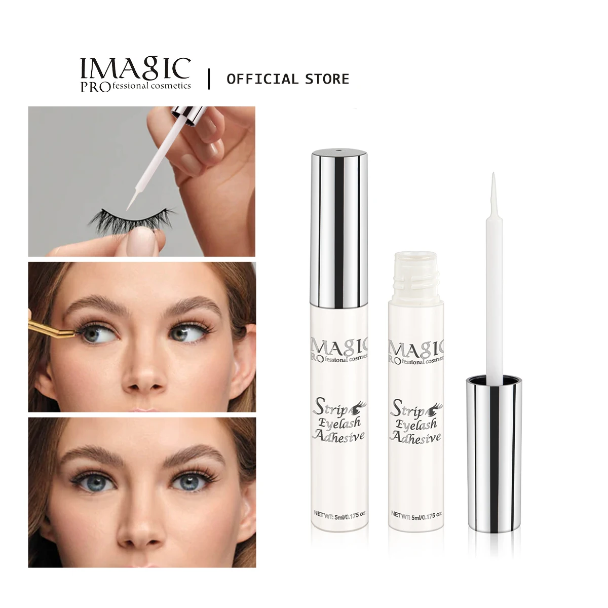 IMAGIC 5 مللي رمش كاذبة تمديد الغراء مقاوم للماء سريع جاف طويل الأمد قوي لا تهيج أدوات التمهيدي رمش شفافة