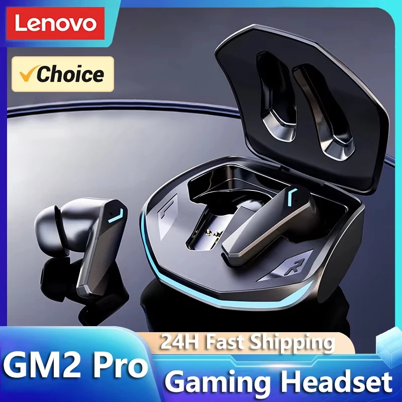 سماعات أذن لاسلكية بلوتوث Lenovo GM2 Pro للألعاب بزمن استجابة منخفض ووضع مزدوج للموسيقى، سماعات رياضية داخل الأذن مع ميكروفون