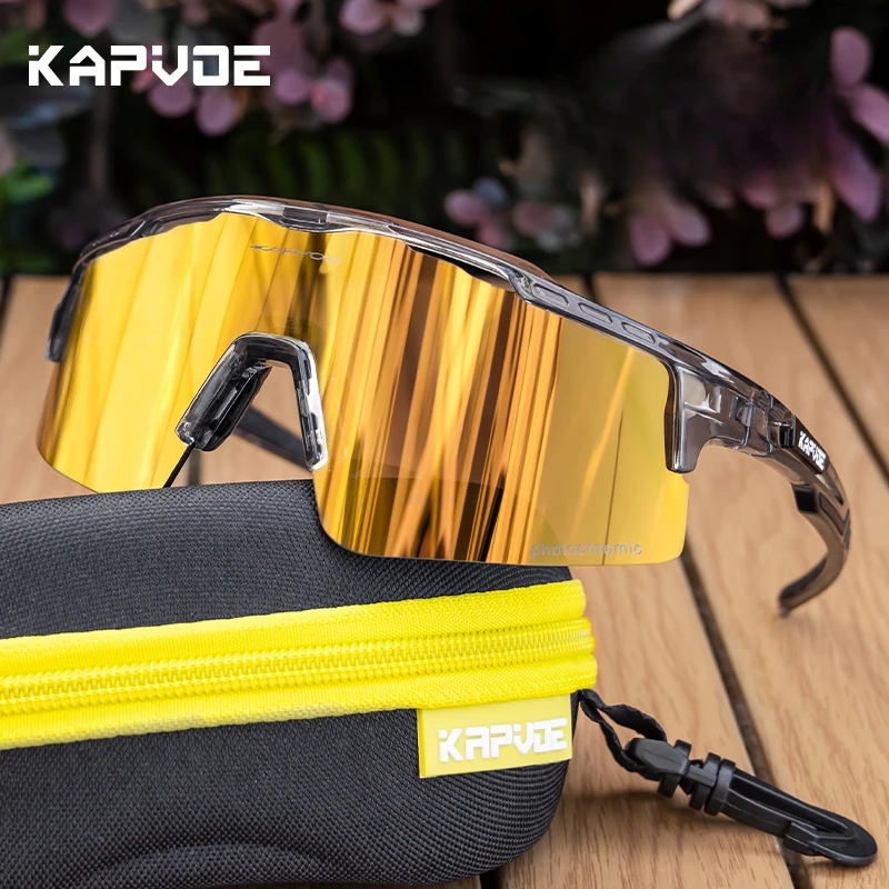 Kapvoe-نظارات ركوب الدراجات الفوتوكرومية للرجال والنساء ، نظارات ركوب MTB ، نظارات الصيد المستقطبة ، نظارات الدراجة ، ركوب الدراجات ، التزلج ، UV400