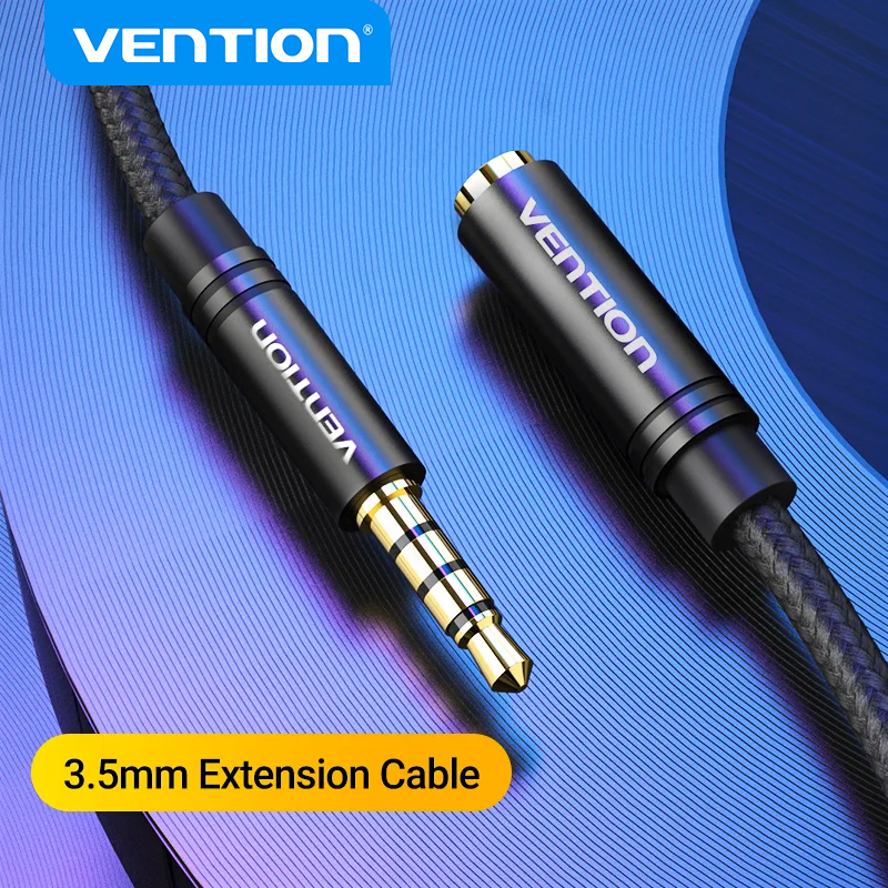 Vention Jack 3.5 Aux تمديد كابل لسيارة كمبيوتر محمول صغير تلفزيون Xiaomi هواوي ستيريو 3.5 مللي متر جاك سماعة الرأس كابل مساعد
