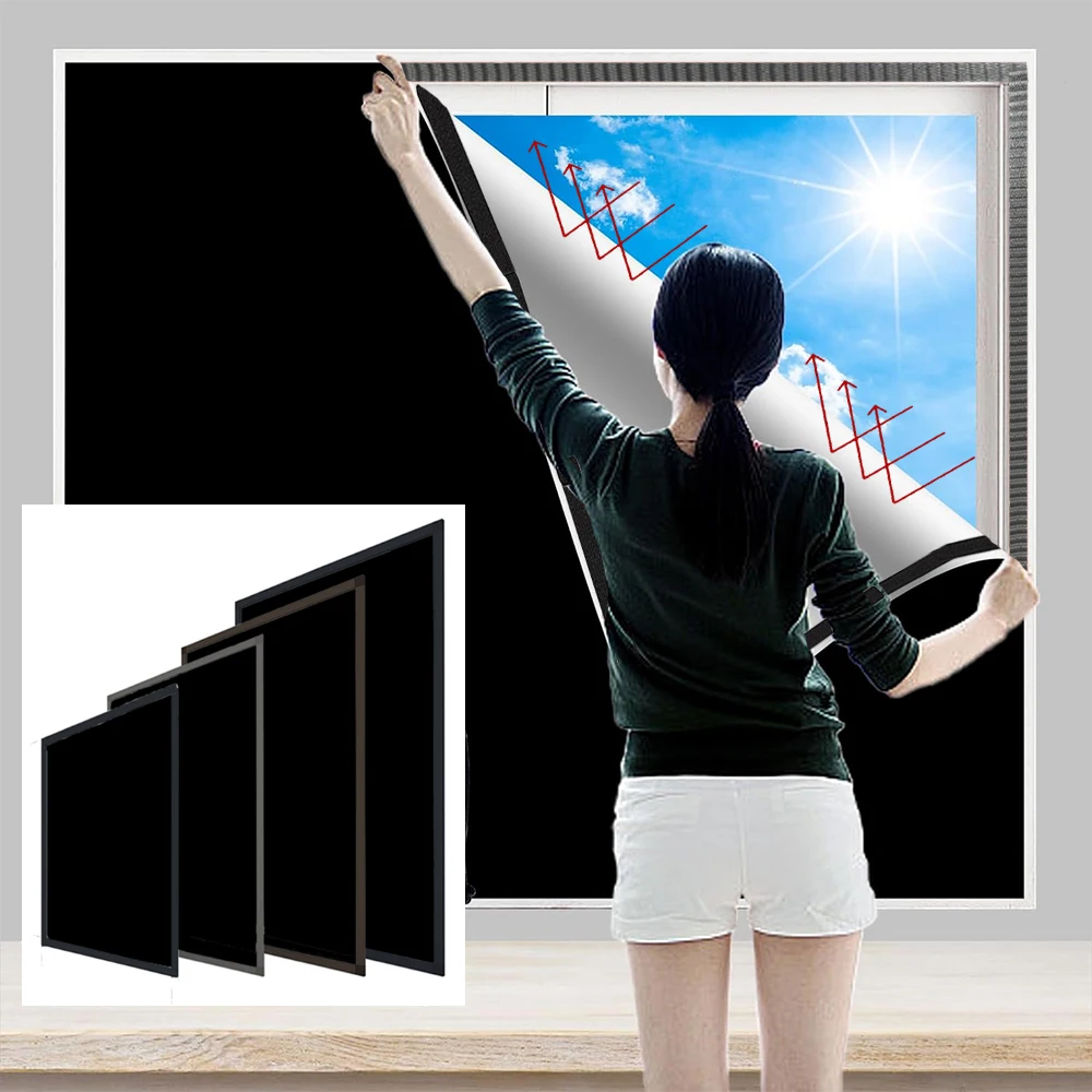 تخصيص 100% ستارة التعتيم ذاتية اللصق المحمولة السفر نافذة ظلال لغرفة المعيشة غرفة نوم نافذة المنزل فيلم القماش
