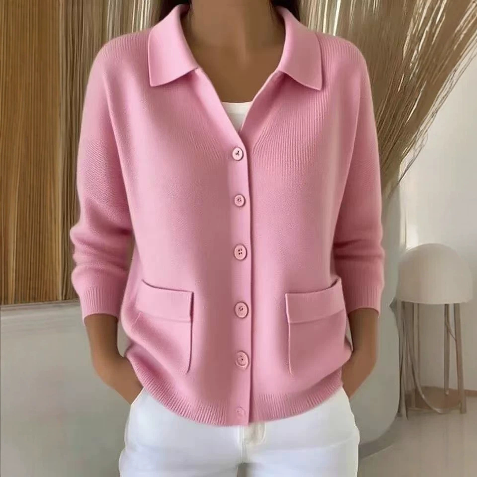 معطف نسائي صلب اللون كاجوال شتوي
