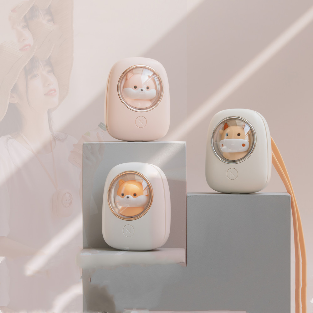 مروحة عنق معلقة شحن USB محمولة باليد