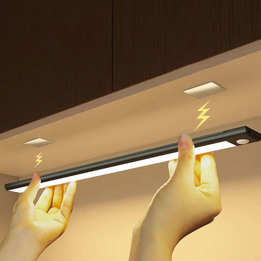 مصباح خزانة LED قابل لإعادة الشحن بمنفذ USB ، مستشعر حركة ، مصباح للمطبخ ، إضاءة خزانة الملابس ، 20 ، 30 ، 40 ، 50 ، 60