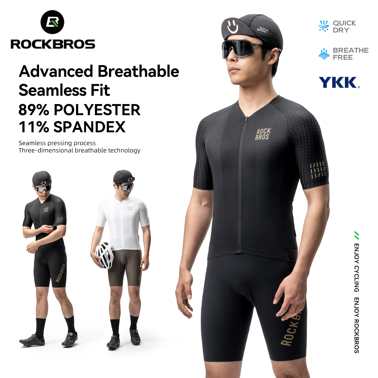 قميص ROCKBROS لركوب الدراجات بأكمام قصيرة مقاوم للرياح، قميص رياضي للدراجة، قميص صيفي عاكس للتنفس مع سحاب YKK