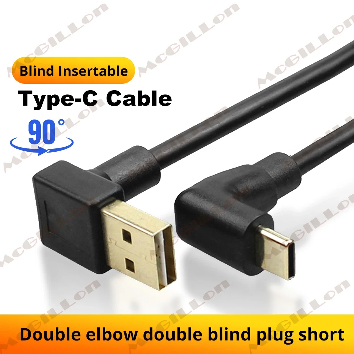 0.25 متر/0.5 متر كابل بيانات قصير 90 درجة الكوع USB A إلى نوع C كابل شحن سريع آيفون 15 16 شاومي سامسونج هواوي اللوحي