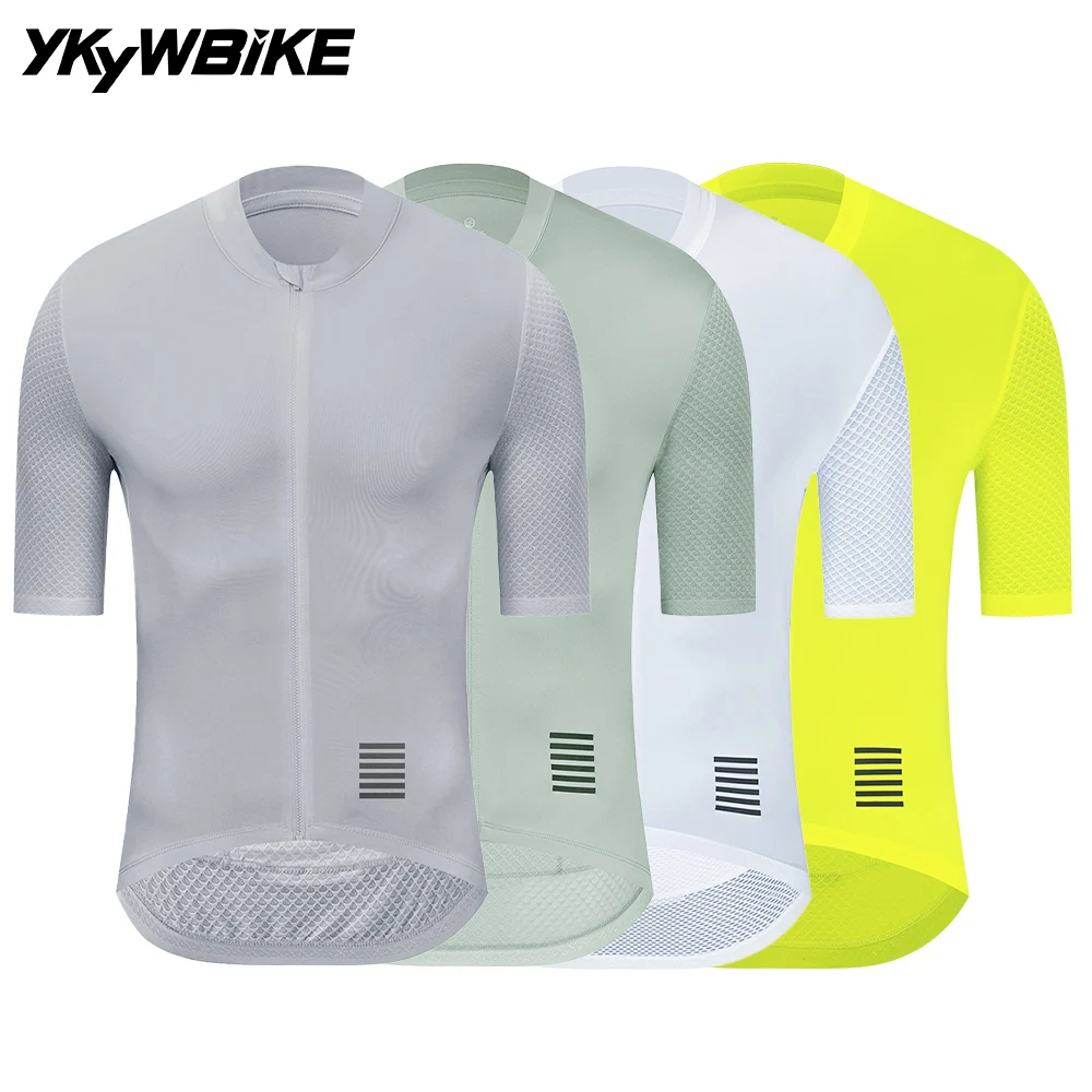 YKYWBIKE الرجال الدراجات جيرسي قصيرة الأكمام الصيف دراجة جيرسي الطريق دراجة قميص ركوب الدراجات الملابس تنفس فريق برو