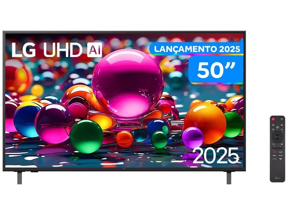 تلفزيون إل جي 50 بوصة 4K Ultra HD ذكي، طراز 50UA8550PSA، نظام webOS 2.5، معالج ذكاء اصطناعي من الجيل الرابع بدقة 4K، مع أليكسا، 3 منافذ HDMI.