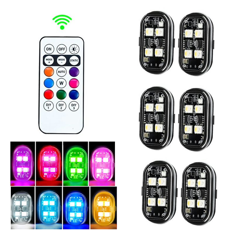 RGB Led سيارة ستروب أضواء دراجة نارية LED فلاش موقف اللاسلكية ضوء الطائرات طائرة هليكوبتر تحذير أضواء الملحقات