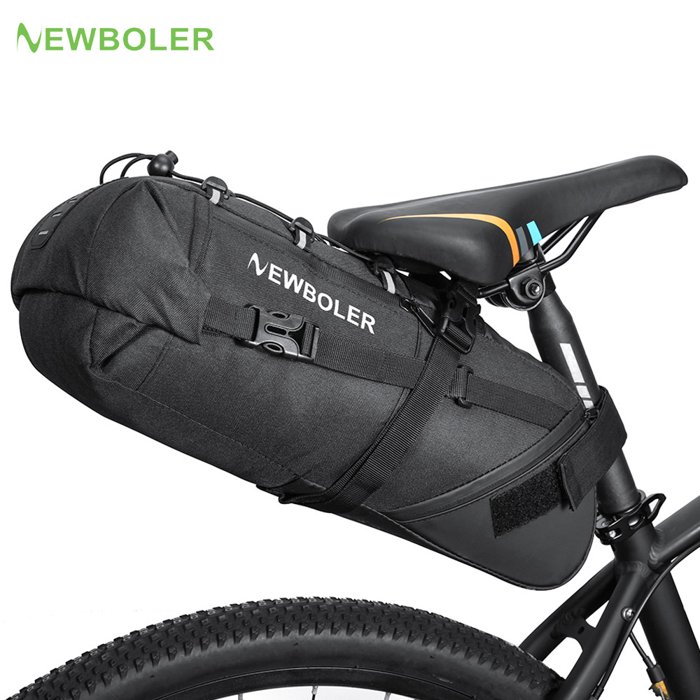 NEWBOLER سرج دراجة حقيبة مقاوم للماء دراجة الطريق الجبلية 10L سعة كبيرة الدراجات حقيبة طوي الذيل الخلفي حقيبة جذع الملحقات