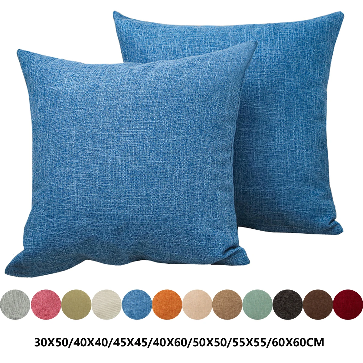الصلبة أريكة غطاء الوسادة للمنزل والمكتب ، رمي كيس وسادة ، دافئ الكتان ، 30x50 ، 40x45 ، 40x60 ، 50x50 ، 55x55 ، 60x60