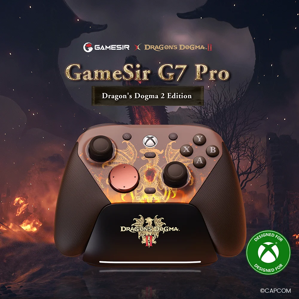 وحدة تحكم ألعاب لاسلكية GameSir G7 Pro Dragon's Dogma II لنينتندو سويتش 2 وأندرويد وiOS والكمبيوتر الشخصي وSteam