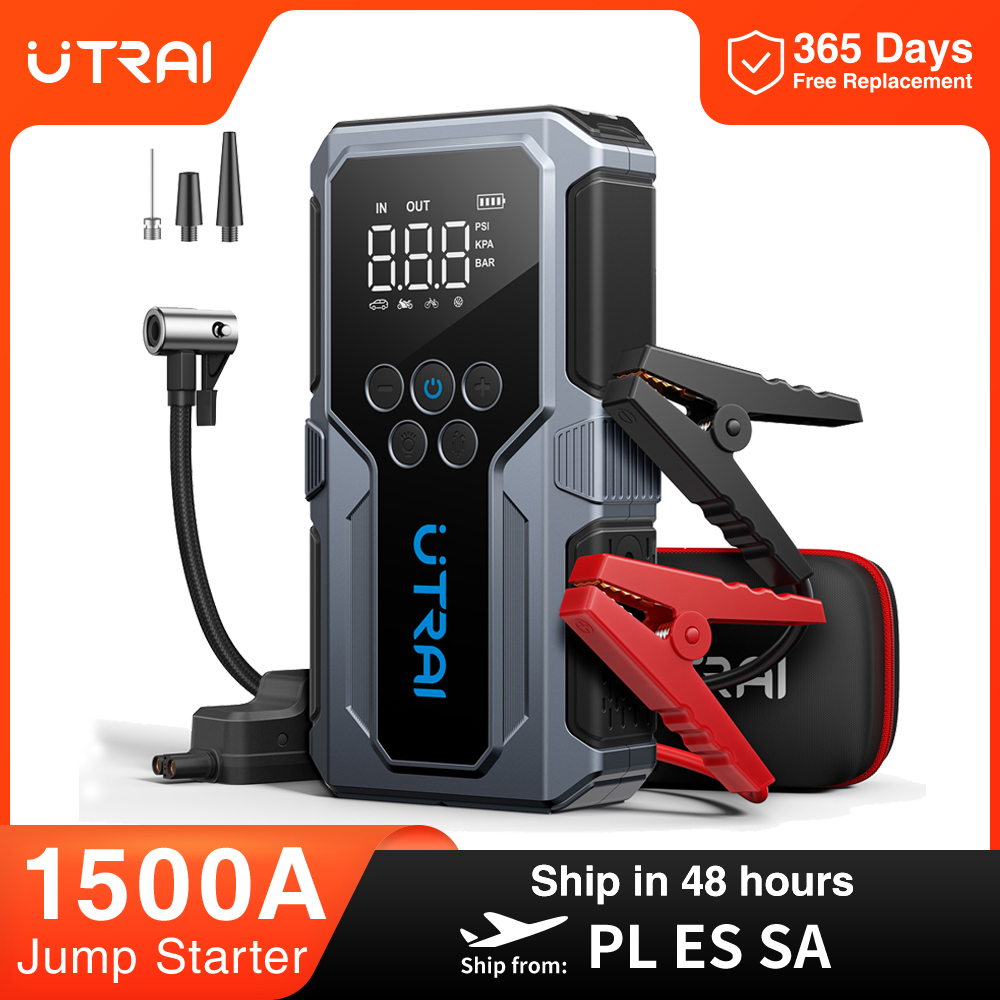 UTRAI 1500A سيارة الانتقال كاتب قوة البنك المحمولة 150PSI مضخة هواء بطارية السيارة معززات الطوارئ بدء تشغيل جهاز سيارة كاتب 2024