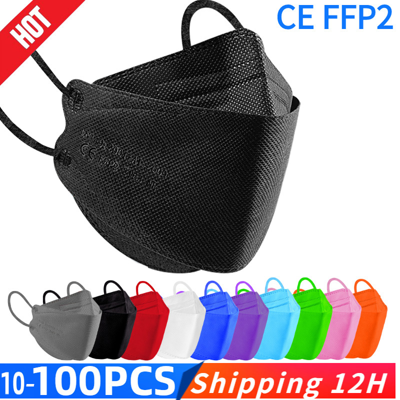 قناع السمك KN95 Mascarillas FPP2 الكبار Morandi FFP2mask 4 طبقة FFPP2 أقنعة الوجه المعتمدة FFP2 تنفس غطاء للفم قناع FFP2