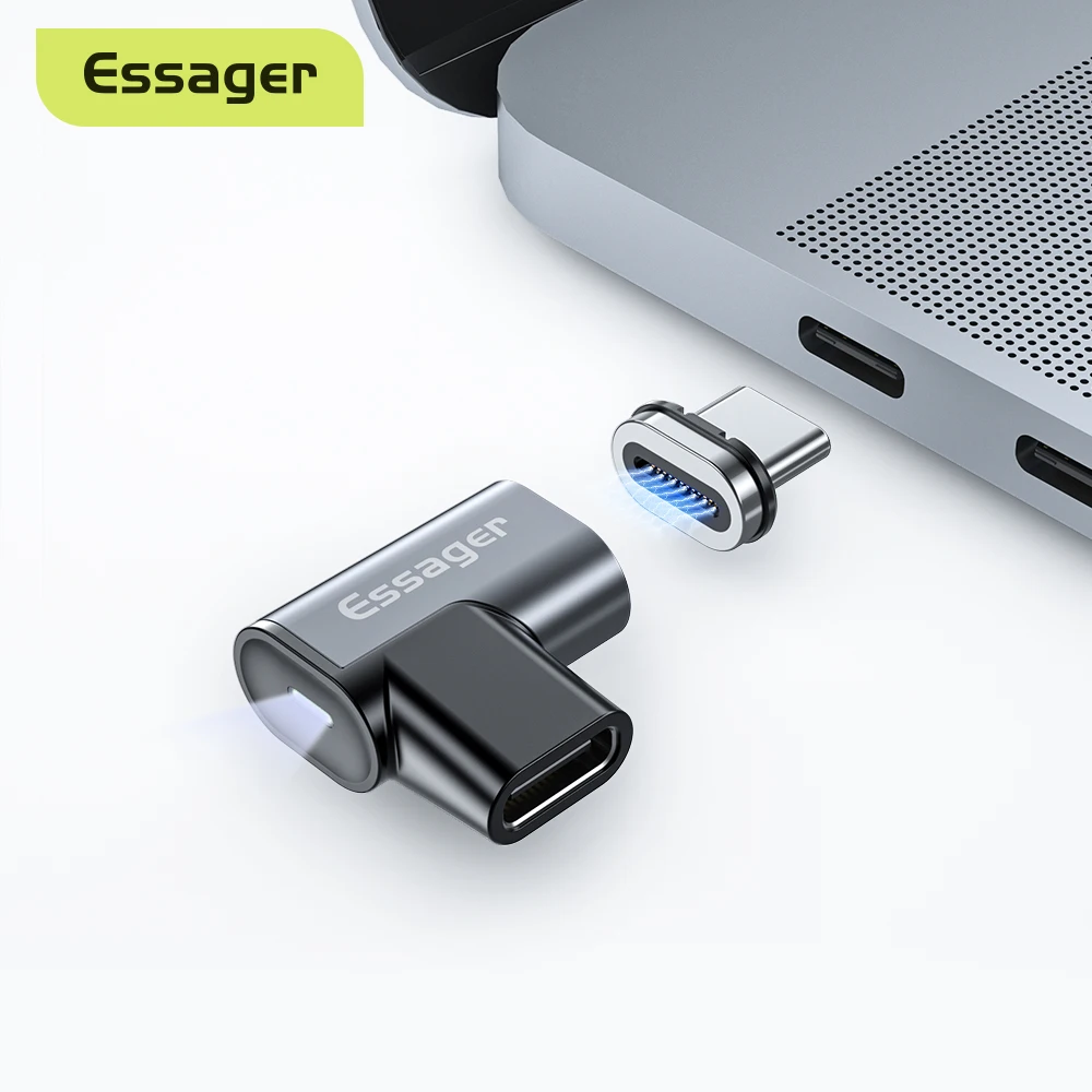Essager 100 واط USB كابل المغناطيسي محول نوع C المغناطيسي شاحن موصل آيفون سامسونج ماك بوك برو الهواء المحمول محول