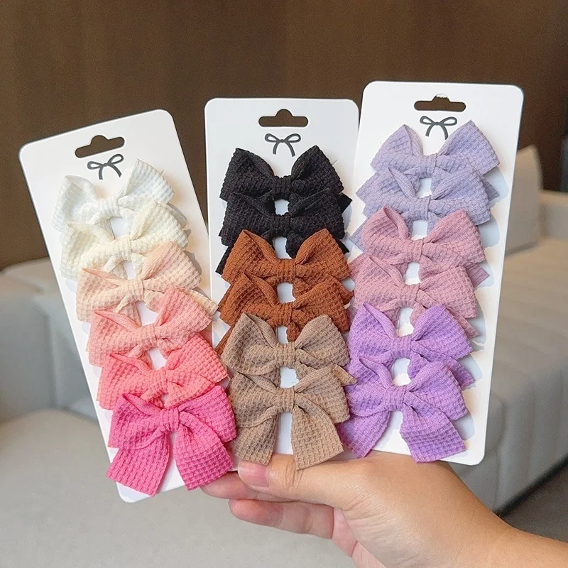 6 قطعة دبوس الشعر القطني الناعم فتاة الحلو منقوشة تصميم دبوس الشعر كتلة اللون حساسة Hairgrip المشابك Kawaii الطفل الملحقات