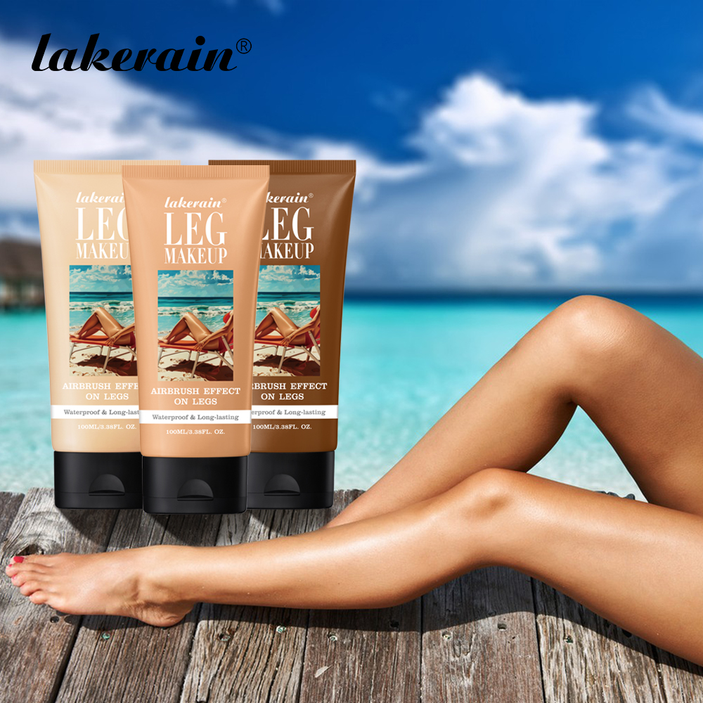100 مل مكياج للساق يدوم طويلاً مقاوم للماء ومضاد للنقل كونسيلر حتى لون البشرة كريم أساس سائل بني من القمح
