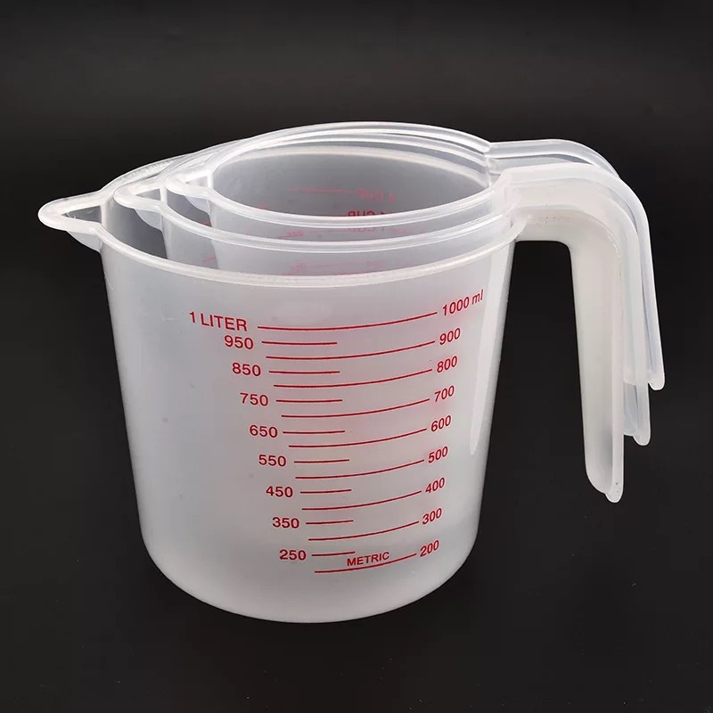 3 قطع 250/500/1000مللي بيكر قياس سائل خبز كوب بلاستيك PVC مقياس حجم أدوات مخبز