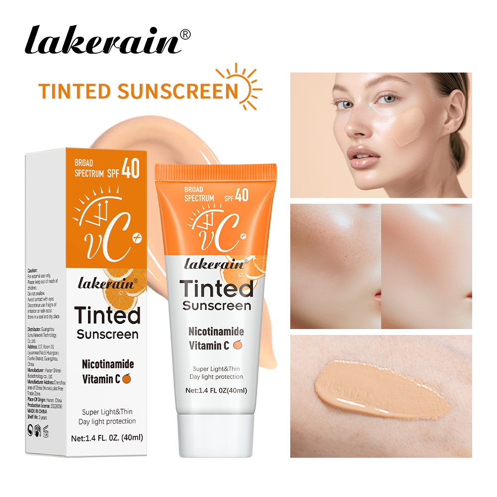 SPF40 ملون ترطيب VC واقية من الشمس حماية الجلد منعش ماكياج كريم وقاية من الشمس UV مكافحة الشيخوخة المقاومة واقية من الشمس