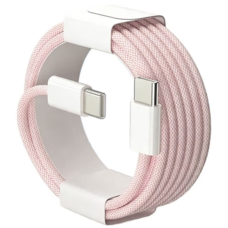 كابل شحن سريع USB-C إلى USB-C بقوة 60 واط مصنوع من النايلون المجدول لهواتف آيفون 17 و16 و15 /برو ماكس ومتوافق مع سامسونج من نوع C للشحن السريع